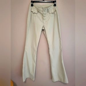 Rare Y2K F21 100%polyester super soft bootcut cream/tan  pants size 3